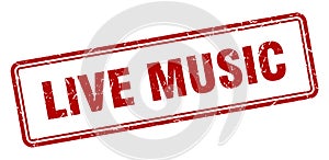 live music stamp. square grunge sign on white background