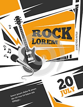 Live music vector poster template