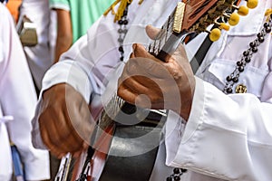 Live musical acoustical guitar performance of Brazilian popular music