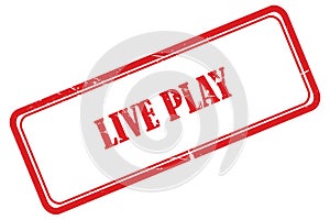 live play stamp on white