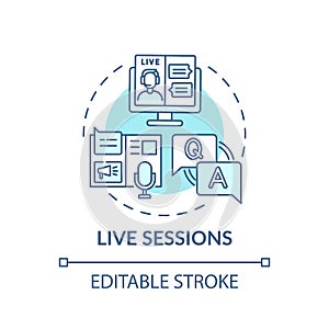 Live sessions concept icon