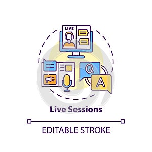 Live sessions concept icon