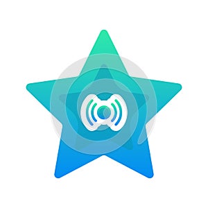 Live star logo gradient design template icon