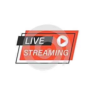 Live stream button icon in flat style. Webinar vector illustration on isolated background. Streaming sign business concept