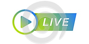 Live stream button icon in flat style. Webinar vector illustration on isolated background. Streaming sign business concept