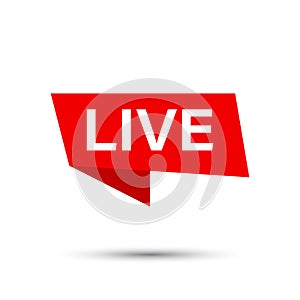 Live stream button icon in flat style. Webinar vector illustration on isolated background. Streaming sign business concept