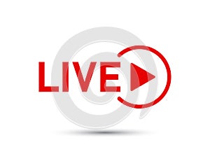 Live stream button icon in flat style. Webinar vector illustration on isolated background. Streaming sign business concept