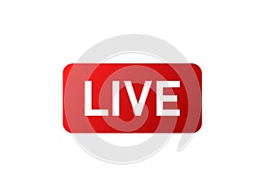 Live stream button icon in flat style. Webinar vector illustration on isolated background. Streaming sign business concept