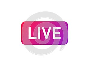 Live stream button icon in flat style. Webinar vector illustration on isolated background. Streaming sign business concept