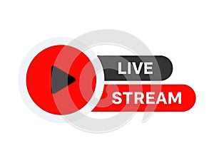 Live stream icon isolated on white background