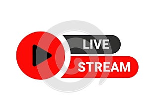 Live stream icon isolated on white background