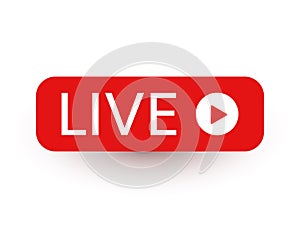 Live stream icon. Live streaming, video, news symbol on white background. Social media template. Broadcasting, online