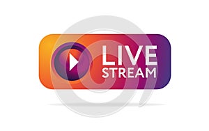 Live stream Instagram button, icon, emblem, label. photo