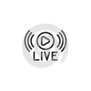 Live stream line icon photo