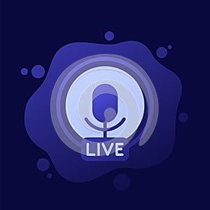 Live stream, online session icon, vector design