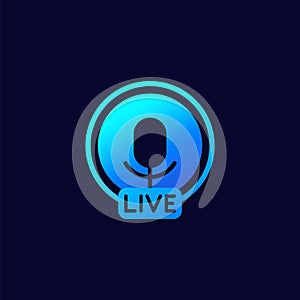 Live stream, online session icon for web