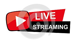 Live Stream sign. Live broadcast button for blog, player, broadcast, website, online radio, media labels.