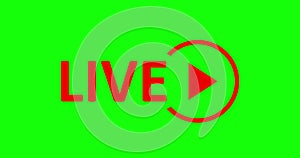 Live Stream sign. Red symbol, button of live streaming, broadcasting, online stream emblem. Alpha channel