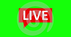 Live Stream sign. Red symbol, button of live streaming, broadcasting, online stream emblem. Alpha channel