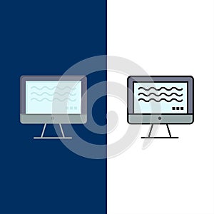 Live, Streaming, Live Streaming, Digital  Icons. Flat and Line Filled Icon Set Vector Blue Background