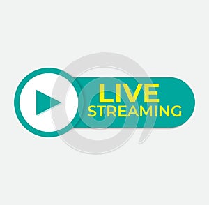 Live streaming icon in green with play button