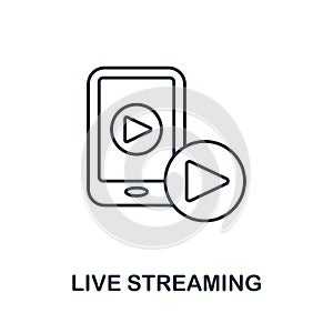 Live Streaming icon. Line element from content marketing collection. Linear Live Streaming icon sign for web design