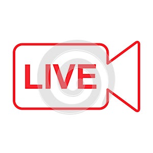 Live streaming icon. Modern air vector button design isolated on white background