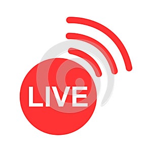 Live streaming icon. Modern vector button design isolated on white background