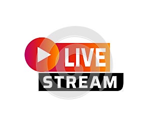 Live streaming icon. sticker for broadcasting, livestream or online stream