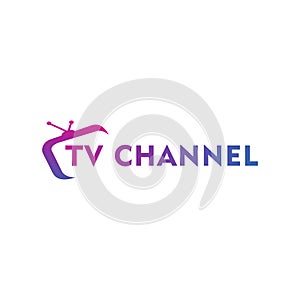 Live Streaming, Online Television, Web TV, Simple and Clean Logo Concept, Abstract, Purple, Pink, Blue, Gradation Color