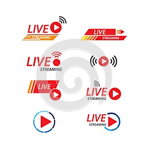 Live streaming play logo icon