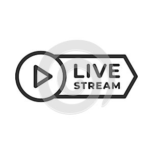 Live streaming vector icon isolated on white