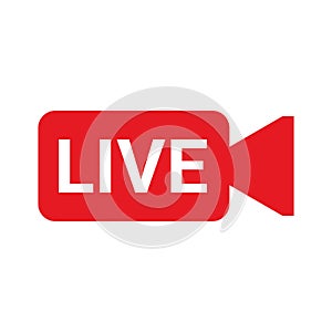 Live streaming vector icon on white background