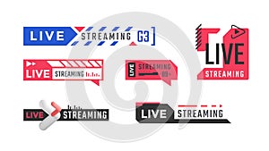 Live streaming vector logo or icon for news