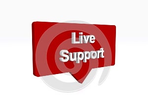 live support speech ballon on white