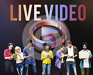 Live Video Multimedia Player Graphic Concept