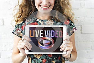 Live Video Multimedia Player Graphic Concept