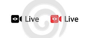 Live Video Streaming Icon Vector in Flat Design Style