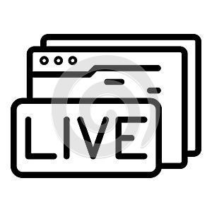 Live web page reportage icon, outline style