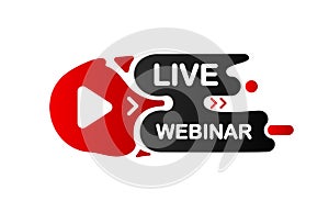 Live Webinar banner. Online virtual video. Interesting design on White background. Vector illustration.