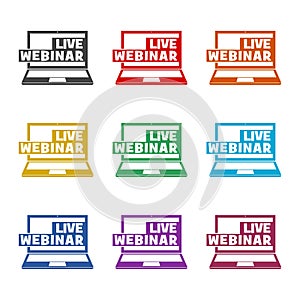 Live webinar icon color set