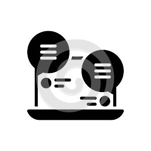 Black solid icon for Livechat, online and communication photo