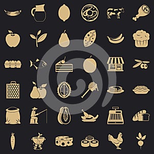 Livelihood icons set, simple style