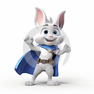 Lively 3d Bunny Superhero Illustration In Dc Comics Style