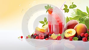 A lively banner illustrating fresh smoothies