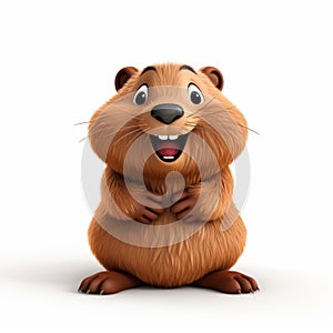 Lively 3d Render Of Cute Beaver With Hyper-realistic Facial Expressions photo
