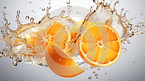 Lively Droplets: Orange's Dance with Purity and Vigor