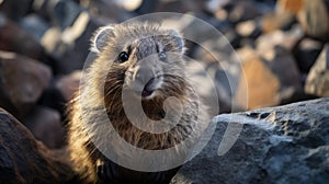 Lively Facial Expressions Of A Small Furry Animal In Dark Gold And Azure