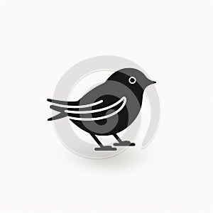 Lively Illustrations Of A Black And White Bird Icon