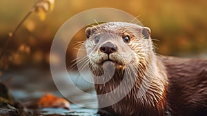 Lively Otter In Soft Light: Nature-inspired Imagery With Historical Reproductions